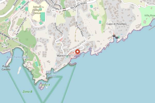 Map showing Al Faretto in Naples