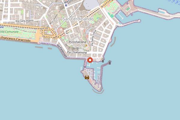 Map showing La Bersagliera 1919 in Naples