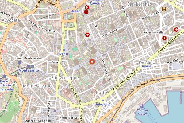 Map showing Pulcinella Bistro in Naples