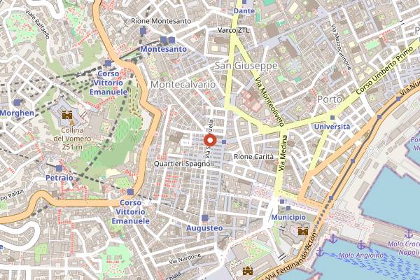 Map showing Trattoria da Concetta in Naples
