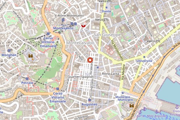Map showing Trattoria Nennella in Naples