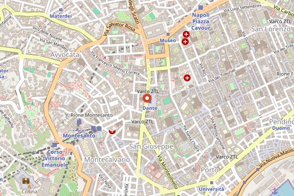 Map showing Caffè Mexico in Naples