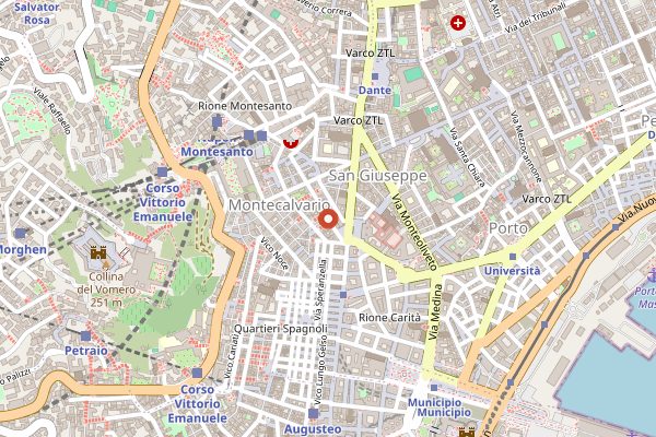 Map showing Caffè Toraldo in Naples