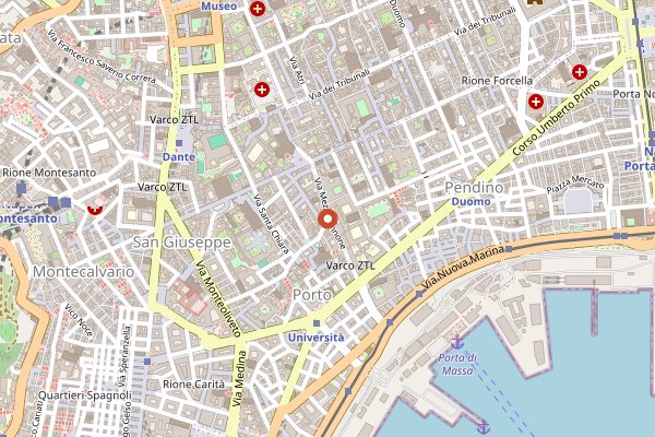 Map showing O'Grin in Naples