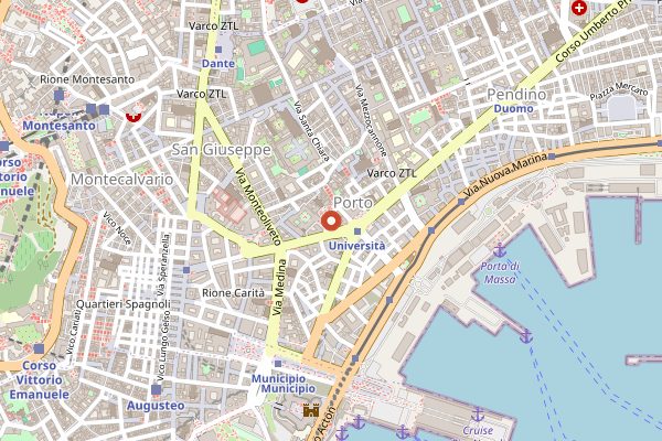 Map showing Officina Vegana in Naples