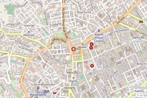 Map showing Vitto Pitagorico in Naples