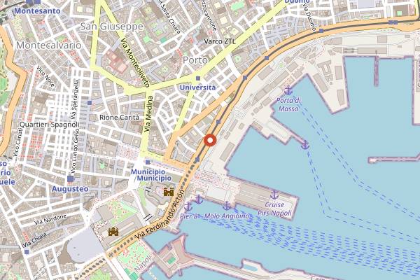 Map showing Il Ristorante Alain Ducasse Napoli in Naples