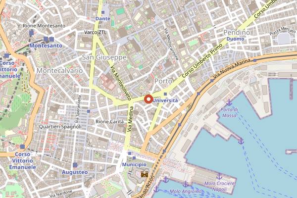 Map showing Aria Restaurant in Naples