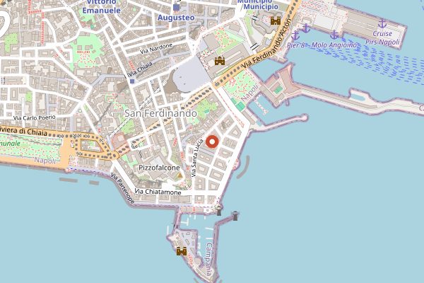 Map showing La Cantinella in Naples