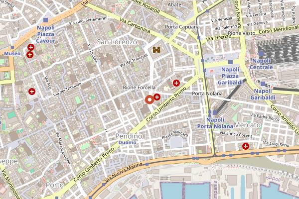 Map showing 1947 Pizza Fritta in Naples