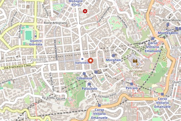 Map showing Osteria Donna Teresa in Naples