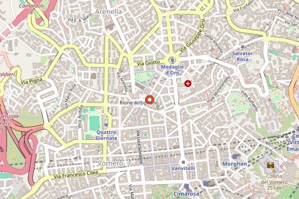 Map showing Mercato di Antignano in Naples