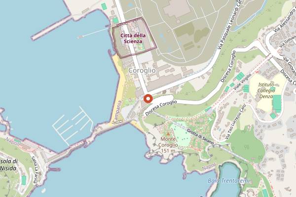 Map showing Criminal Candy at Riva Club in Naples