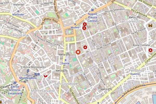 Map showing Caffè Letterario Intra Moenia in Naples