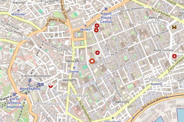 Map showing Perditempo in Naples