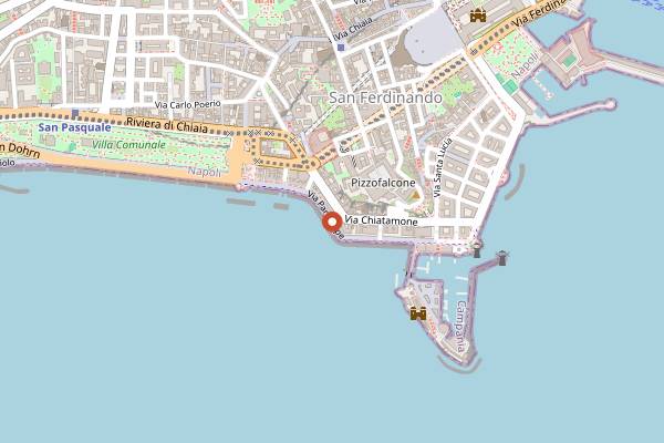 Map showing Sky Lounge at Grand Hotel Vesuvio in Naples