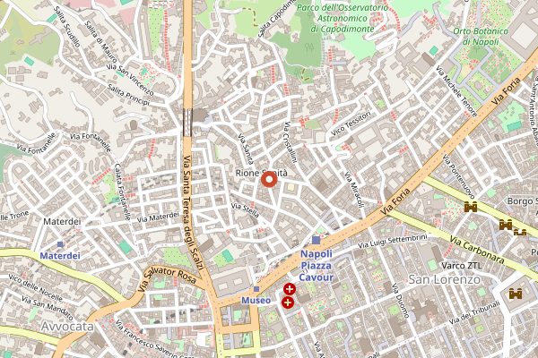 Map showing Concettina ai Tre Santi in Naples