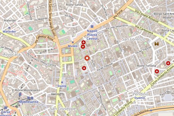Map showing La Cantina di via Sapienza in Naples
