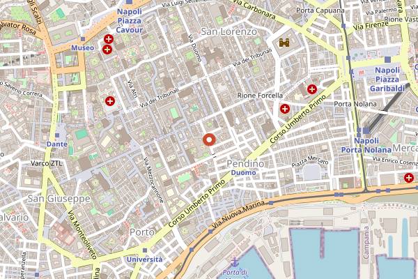 Map showing La Figlia del Presidente in Naples