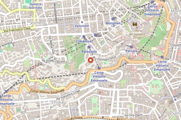 Map showing Pizzeria Veridico in Naples