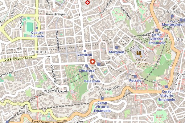 Map showing Friggitoria Vomero in Naples