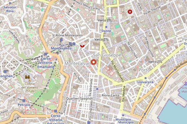 Map showing Pignasecca Friggitorie in Naples