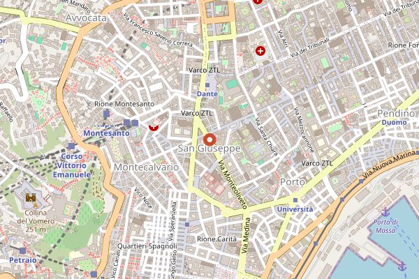 Map showing Berevino in Naples