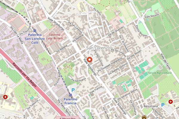 Map showing Bar Albatros in Palermo