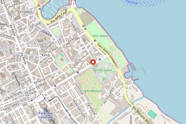 Map showing Bar Rosanero in Palermo