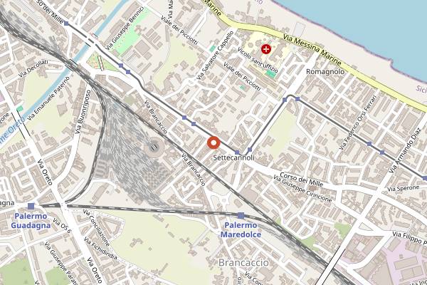 Map showing Vabres in Palermo