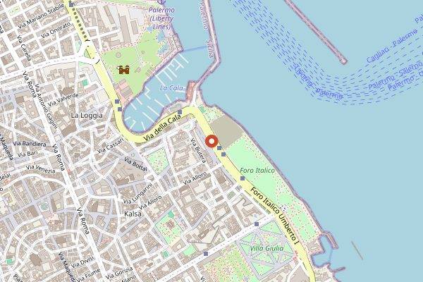 Map showing Kursaal Kalhesa in Palermo