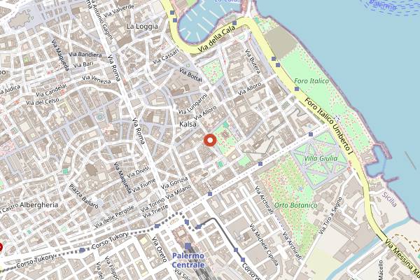 Map showing Ballarak Magione in Palermo