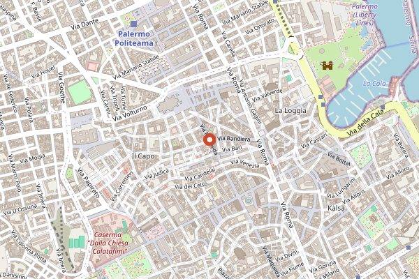 Map showing Ballarak Maqueda in Palermo