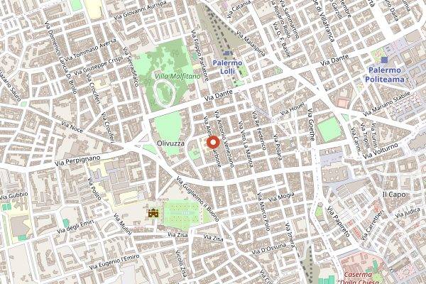 Map showing Birrificio Artigianale Trambarr in Palermo