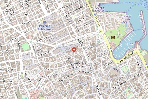 Map showing FUD Bottega Sicula Brunch in Palermo