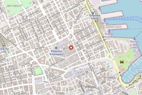 Map showing Antico Caffe Spinnato Brunch in Palermo