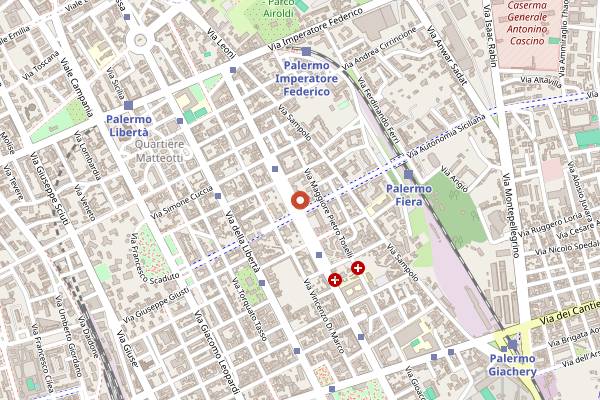 Map showing Mamà Pizza & Bistrot in Palermo