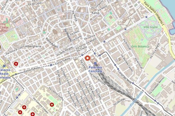 Map showing Trattoria Trapani in Palermo