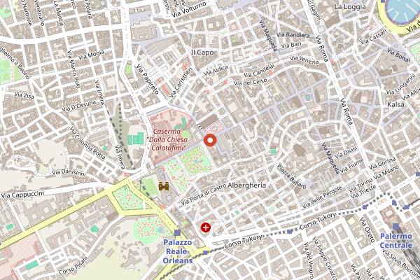Map showing Bar Marocco in Palermo