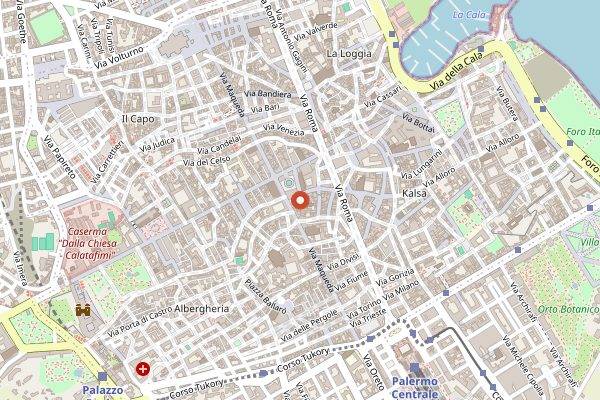 Map showing I Segreti del Chiostro in Palermo