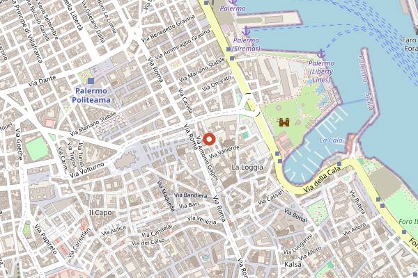 Map showing Morettino Lab in Palermo