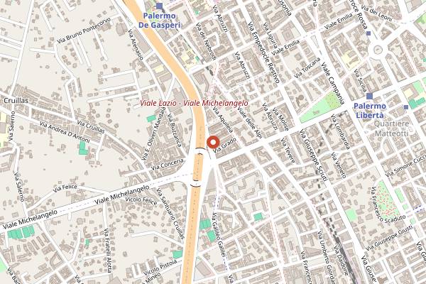 Map showing Hanami Sushi in Palermo