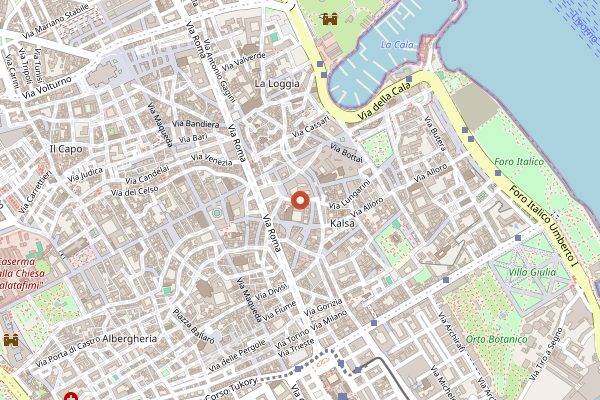 Map showing Osteria Ballaro in Palermo