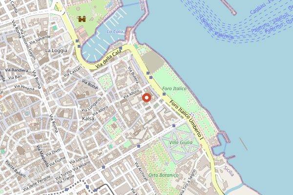 Map showing Trattoria Da Salvo in Palermo