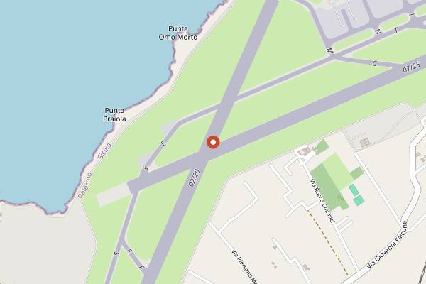 Map showing Morettino Falcone Borsellino in Palermo