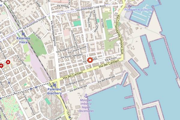 Map showing Torrefazione Alescaffè in Palermo