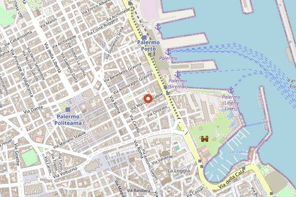 Map showing Moon Indian Ristorante in Palermo