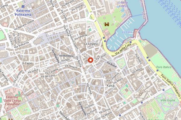 Map showing Festa di San Giuseppe in Palermo