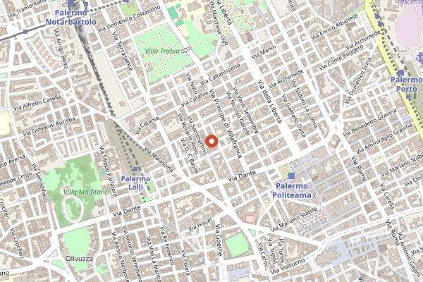 Map showing Corona Trattoria in Palermo