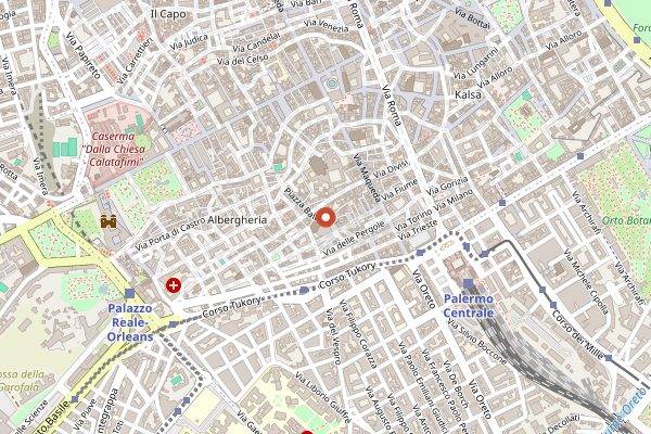 Map showing Stigghiolari del Ballaro in Palermo